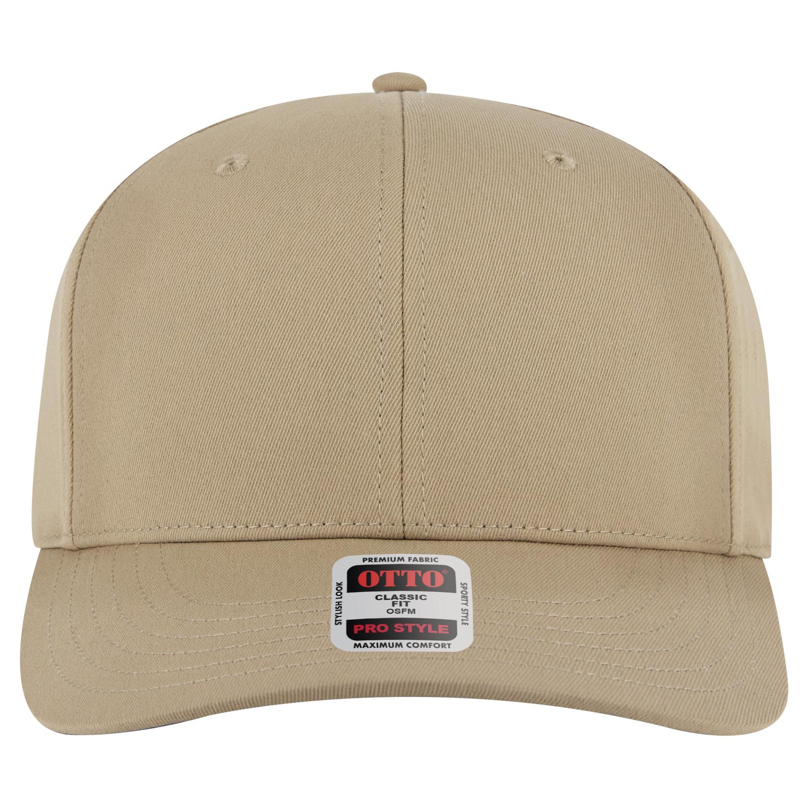 Right View of 032 - Khaki OTTO CAP 6 Panel Pro Style Baseball Cap