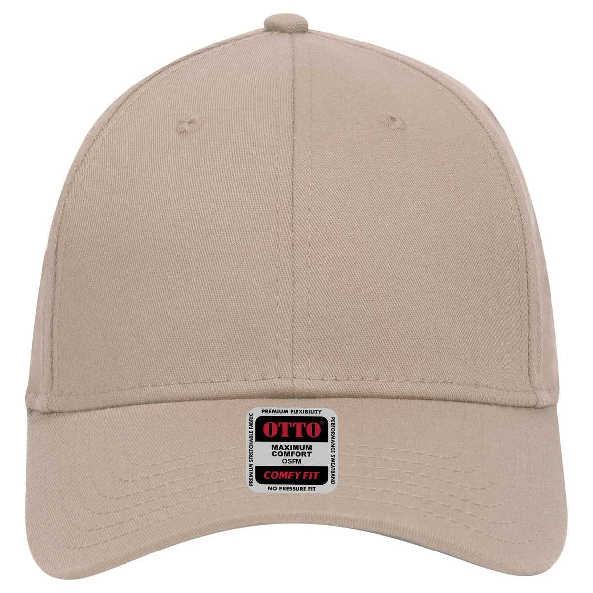 Front View of 032 - Khaki OTTO CAP "OTTO COMFY FIT" 6 Panel Low Profile Baseball Cap