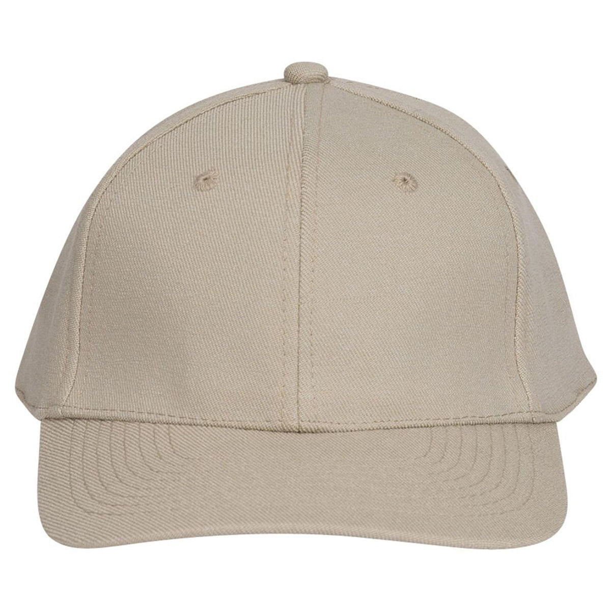 Front View of 032 - Khaki OTTO CAP "OTTO FLEX" Fitted 6 Panel Low Profile Baseball Cap