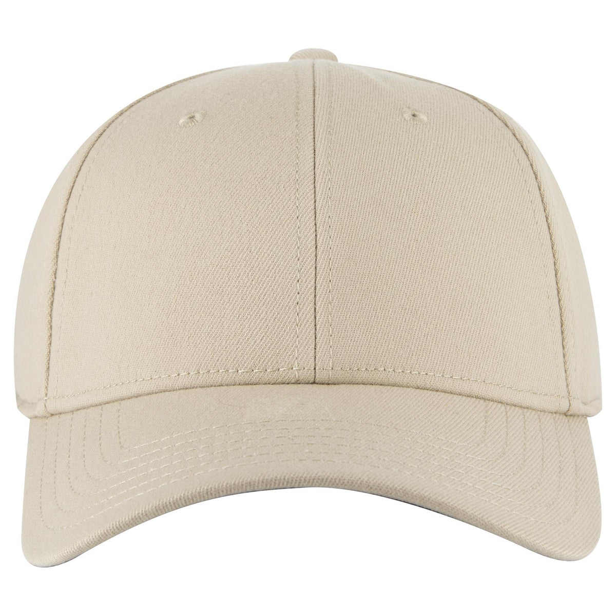 Front View of 032 - Khaki OTTO CAP "OTTO FLEX" Fitted 6 Panel Low Profile Baseball Cap