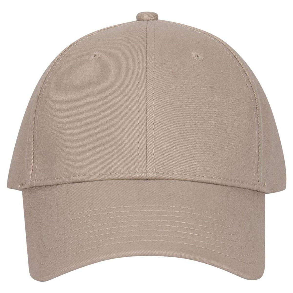 Front View of 032 - Khaki OTTO CAP "OTTO FLEX" Fitted 6 Panel Low Profile Baseball Cap