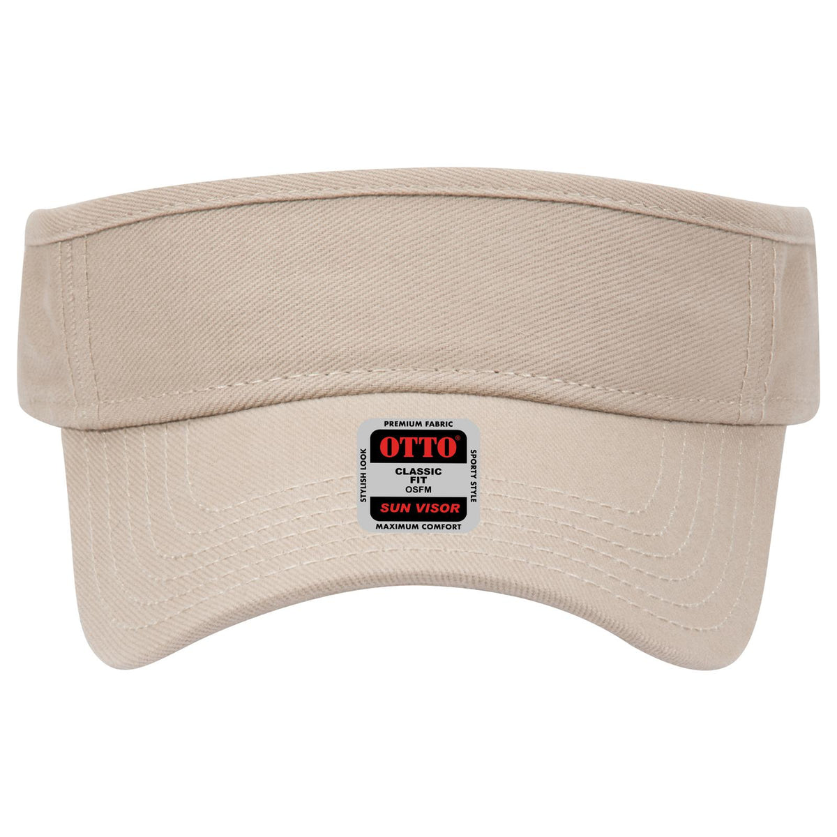 Front View of 032 - Khaki OTTO CAP Sun Visor
