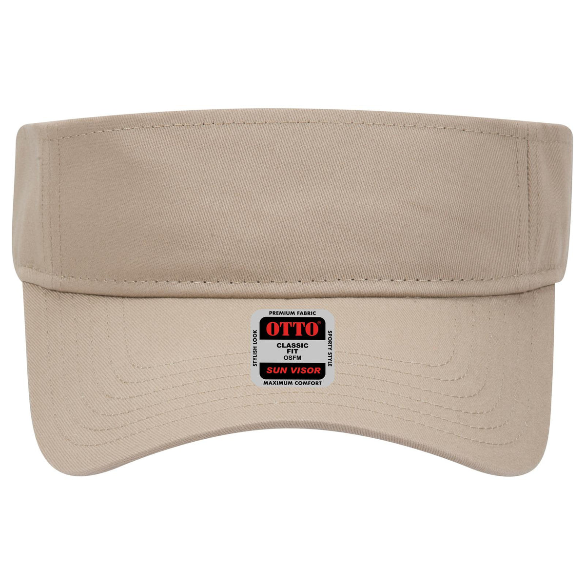 Front View of 032 - Khaki OTTO CAP Sun Visor