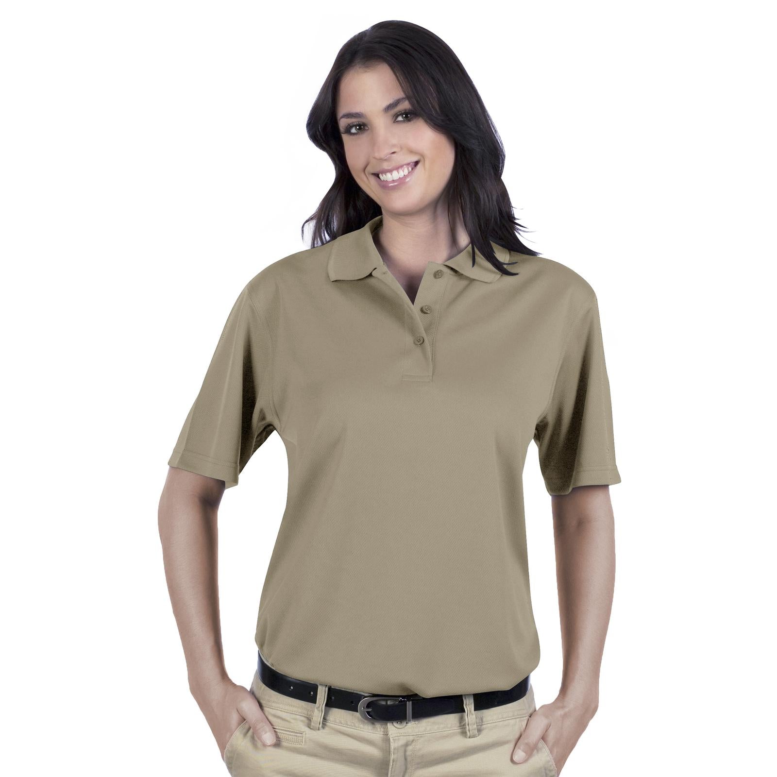 Front View of 032 - Khaki OTTO Ladies' Performance Sport Shirt