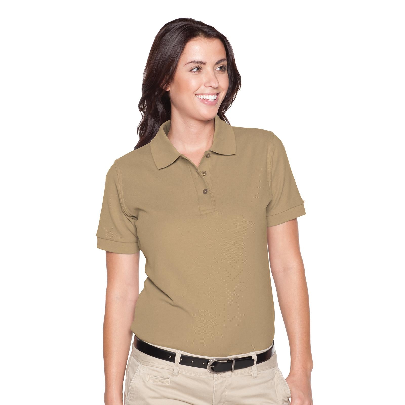 Front View of 032 - Khaki OTTO Ladies' Premium Sport Shirt