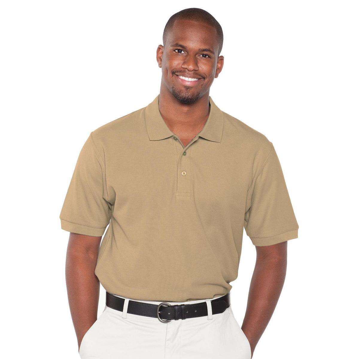 Front View of 032 - Khaki OTTO Men's Premium Sport Shirt