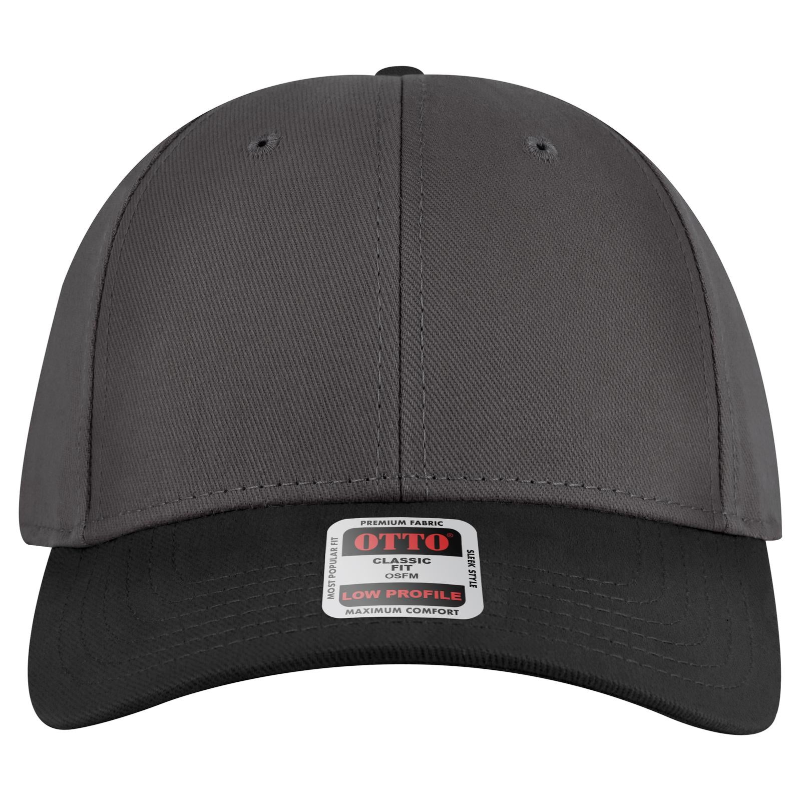 Right View of 0325 - Blk/Ch.Gry OTTO CAP 6 Panel Low Profile Baseball Cap