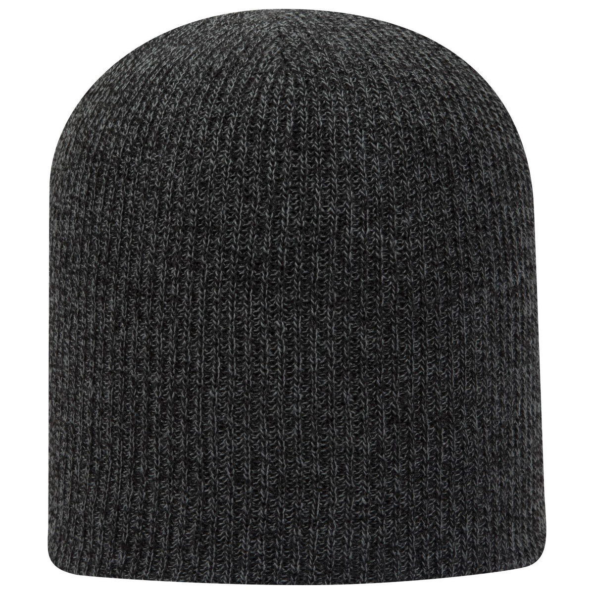 Front View of 0325 - Blk/Ch.Gry OTTO CAP 9 1/2" Premium Rib Knit Beanie