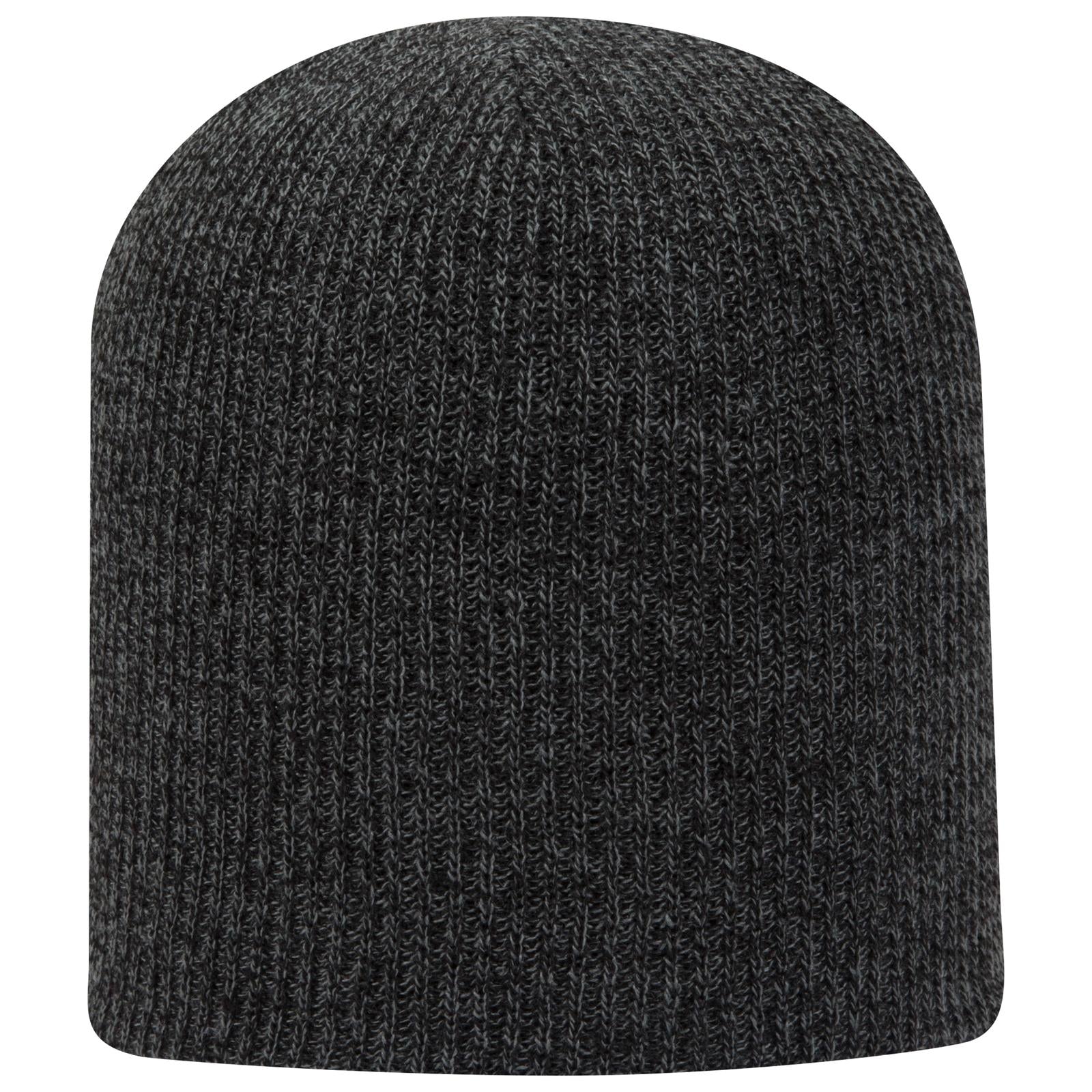 Front View of 0325 - Blk/Ch.Gry OTTO CAP 9 1/2" Premium Rib Knit Beanie
