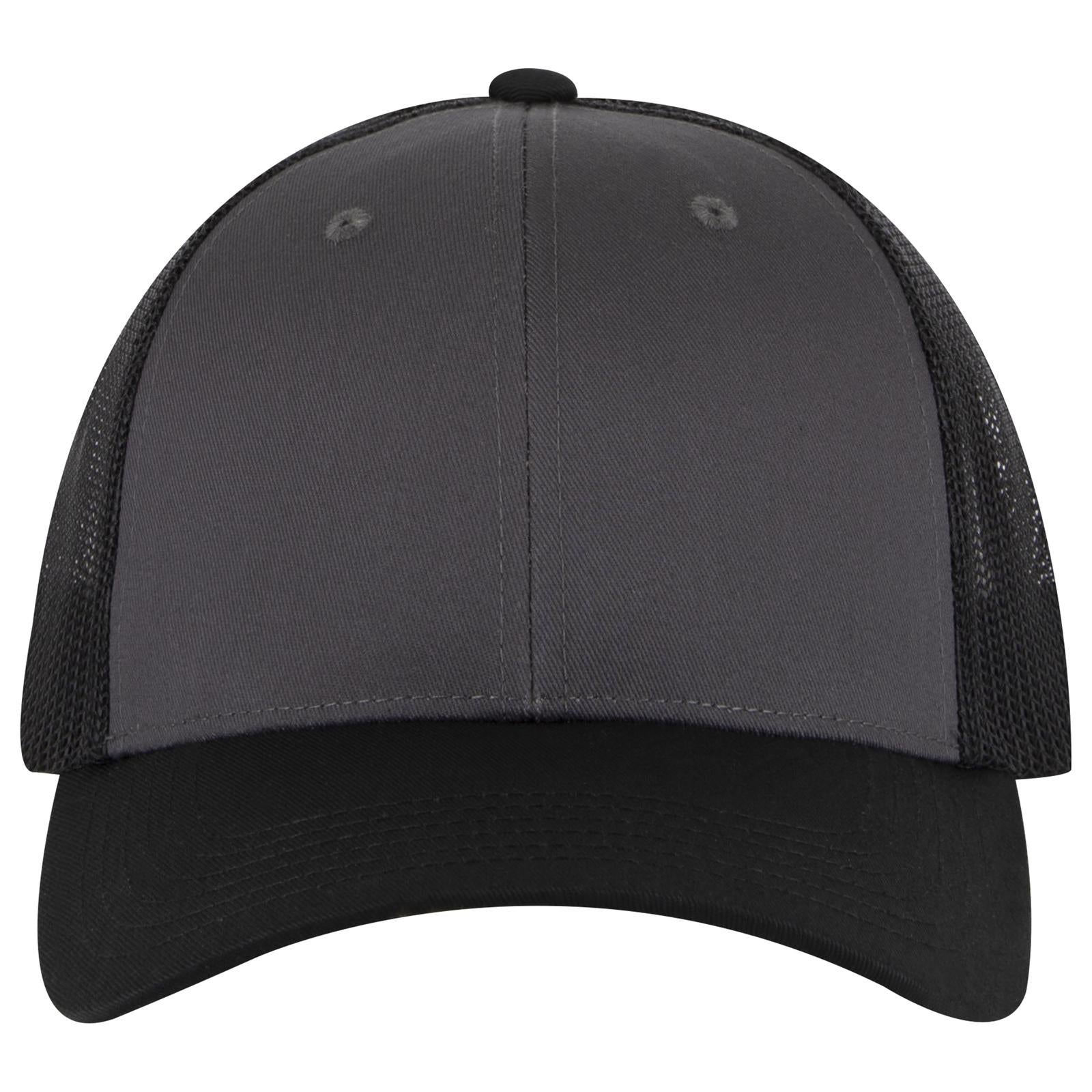 Right View of 032503 - Blk/Ch.Gry/Blk OTTO CAP 6 Panel Low Profile Mesh Back Trucker Hat