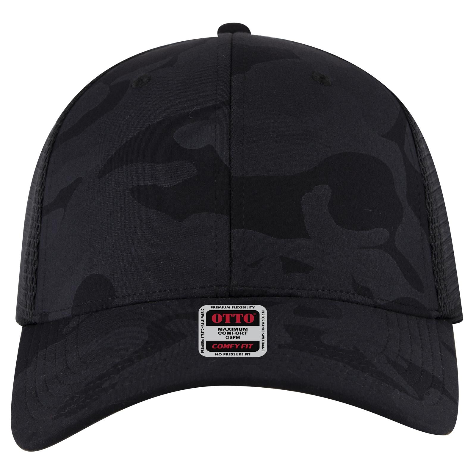 Right View of 032503 - Blk/Ch.Gry/Blk OTTO CAP "OTTO COMFY FIT" 6 Panel Low Profile Mesh Back Trucker Hat