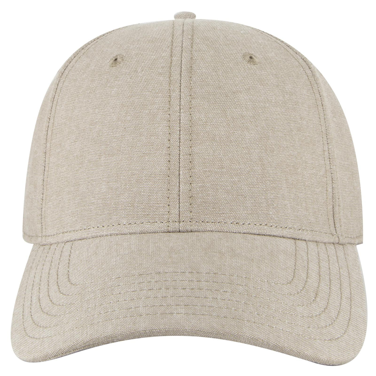 Front View of 032A - Khk OTTO CAP 6 Panel Low Profile Baseball Cap