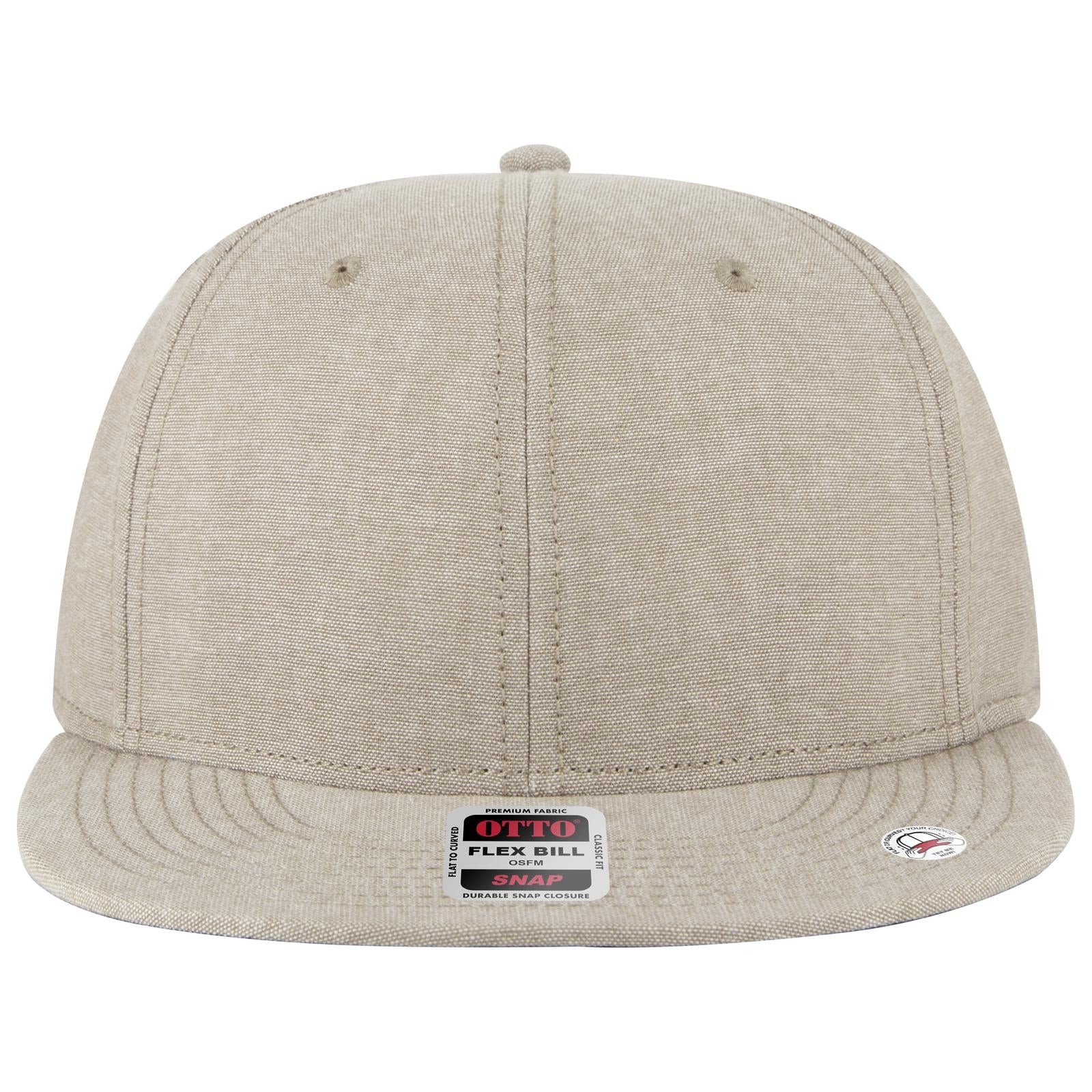 Front View of 032A - Khk OTTO CAP “OTTO SNAP” 6 Panel Pro Style Snapback Hat