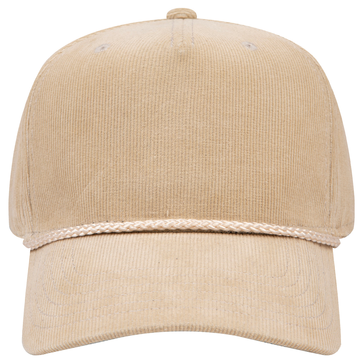 Front View of 032B - Khk OTTO CAP 5 Panel Mid Profile Baseball Cap