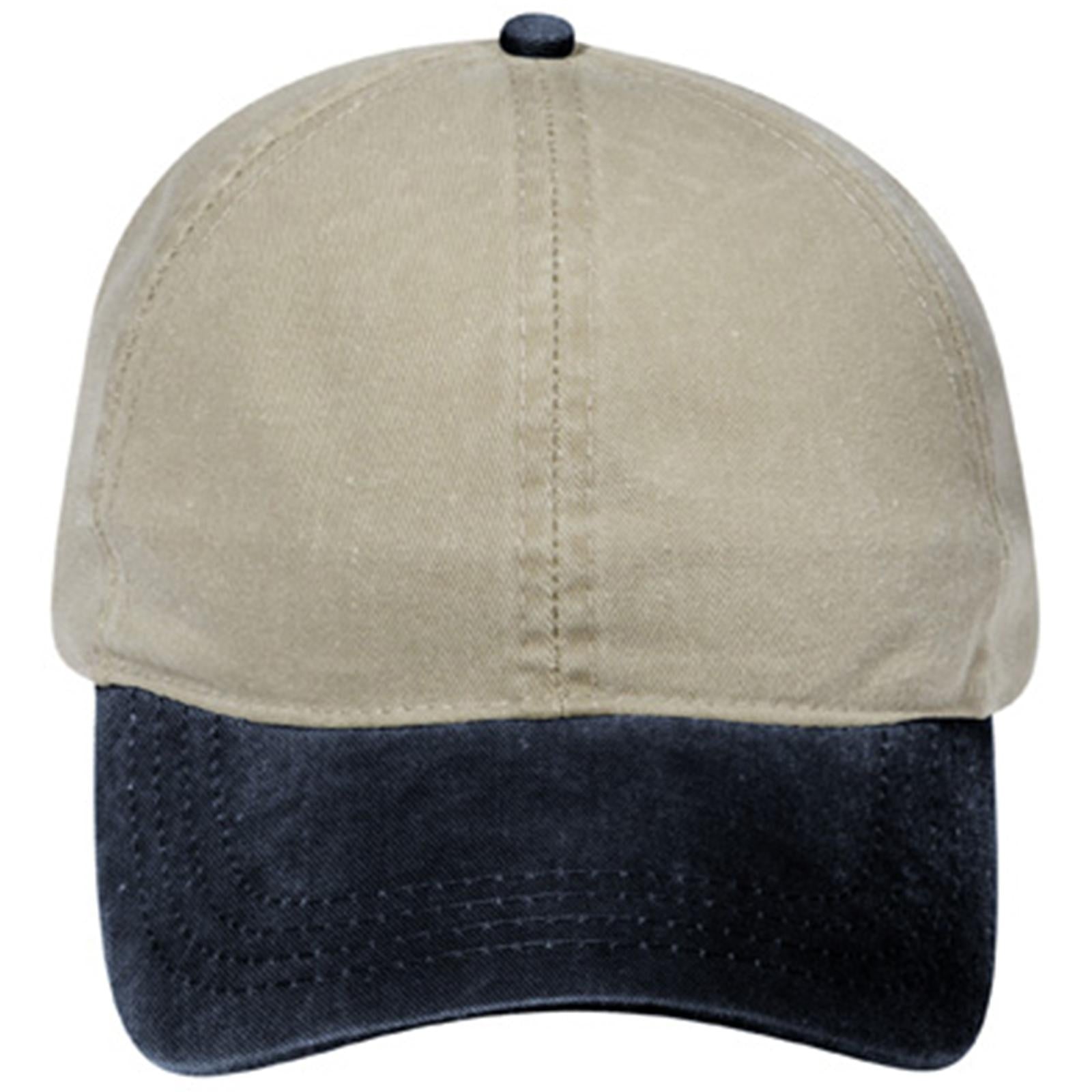 Front View of 0332 - Blk/Kha OTTO CAP 4 Panel Ponytail Cap