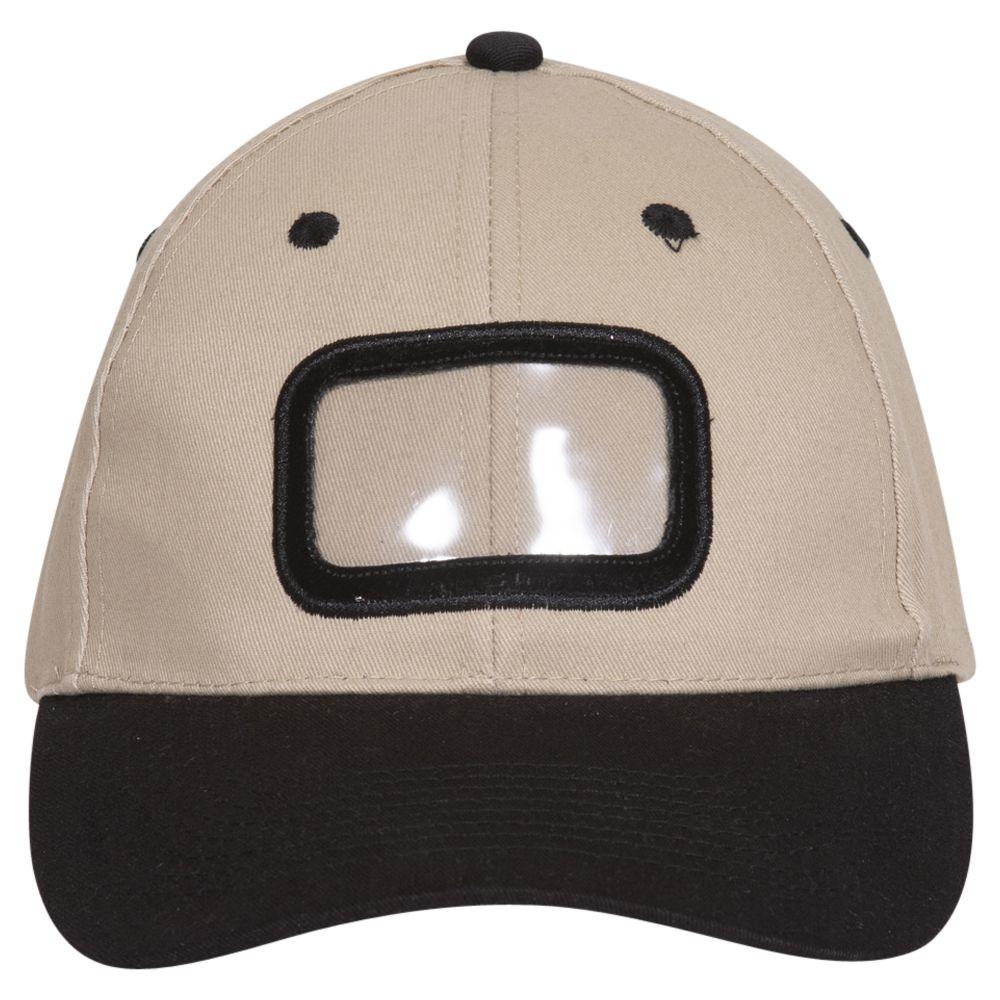 Front View of 0332 - Blk/Kha OTTO CAP 6 Panel Low Profile Baseball Cap