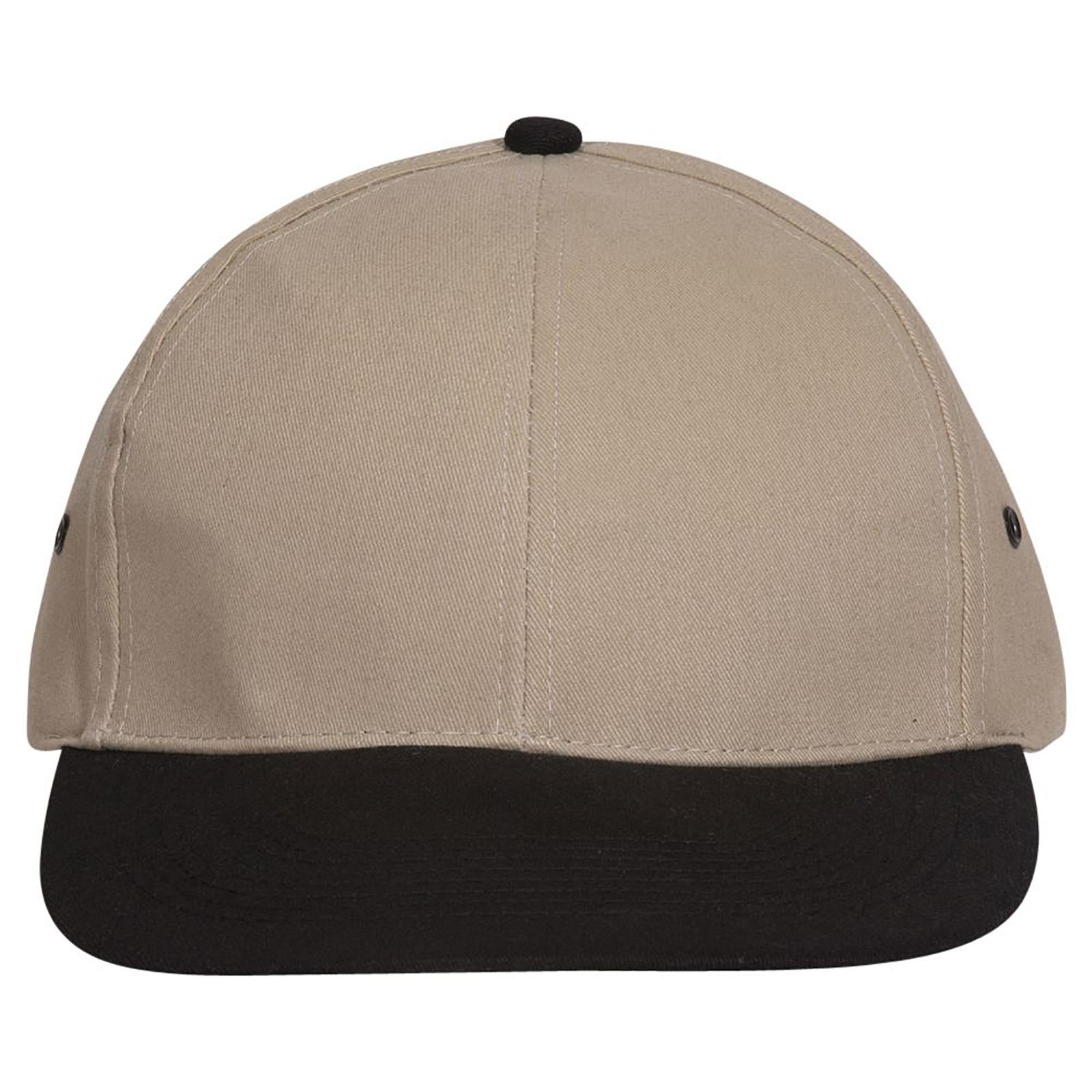 Right View of 0332 - Blk/Kha OTTO CAP 6 Panel Low Profile Baseball Cap