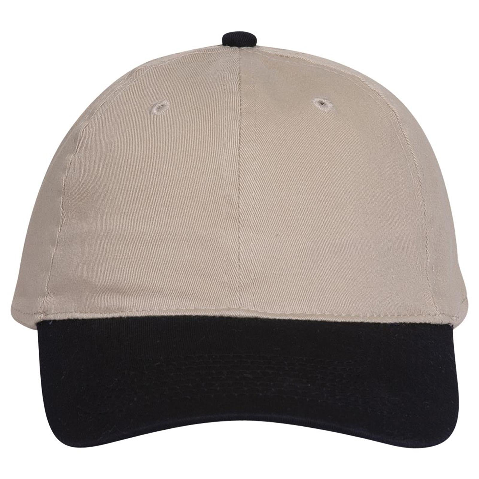 Right View of 0332 - Blk/Kha OTTO CAP "OTTO FLEX" Fitted 6 Panel Low Profile Dad Hat