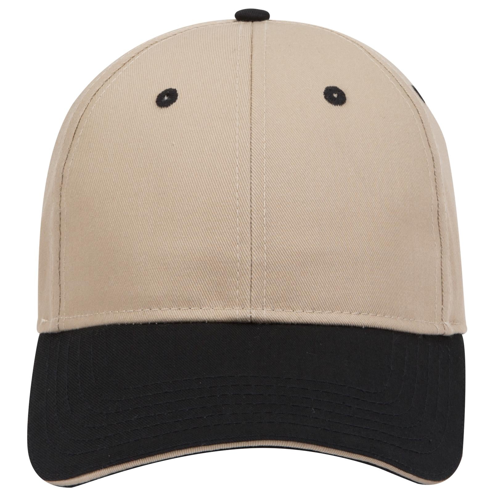 Right View of 033232 - Blk/Kha/Kha OTTO CAP 6 Panel Low Profile Baseball Cap