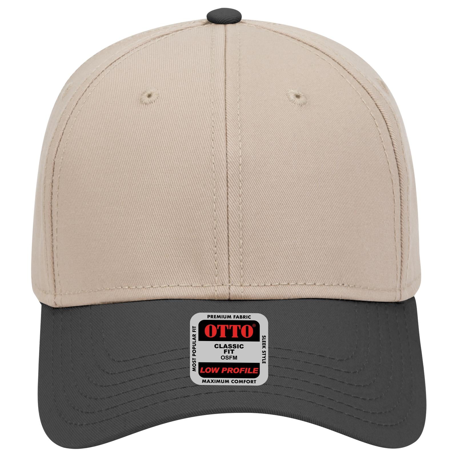 Right View of 033232 - Blk/Kha/Kha OTTO CAP 6 Panel Low Profile Baseball Cap