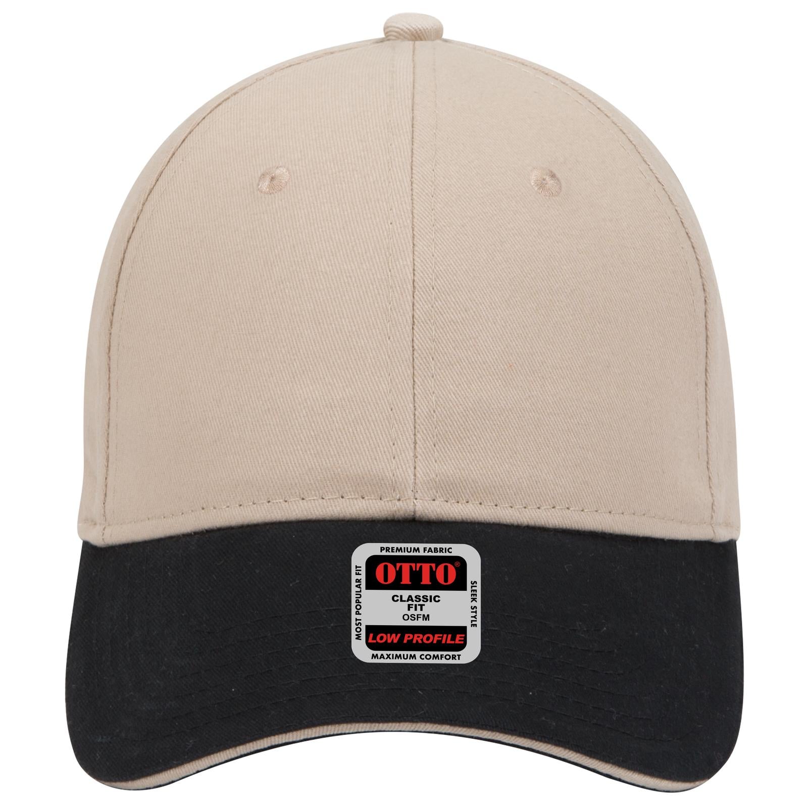Right View of 033232 - Blk/Kha/Kha OTTO CAP 6 Panel Low Profile Baseball Cap