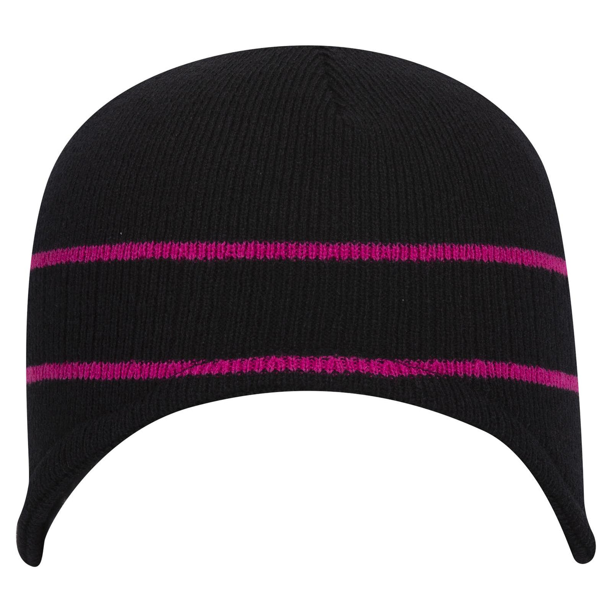 Front View of 0342 - Blk/H.Pnk OTTO CAP Beanie with Stripes