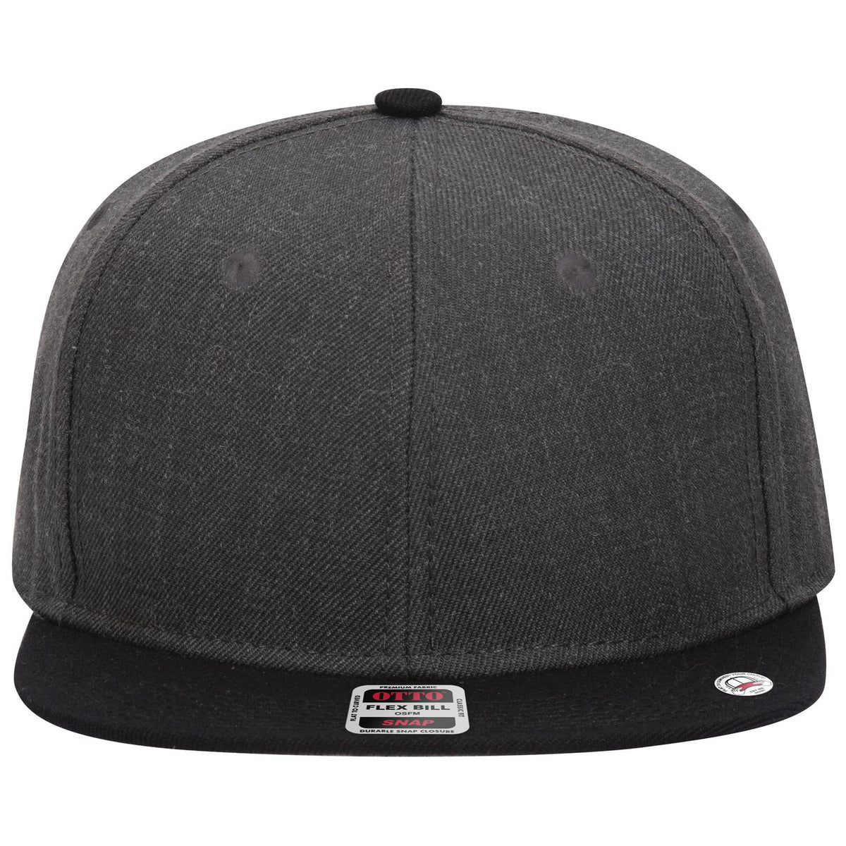 Front View of 038080 - Blk/H.Blk/H.Blk OTTO CAP "OTTO SNAP" 6 Panel Pro Style Snapback Hat