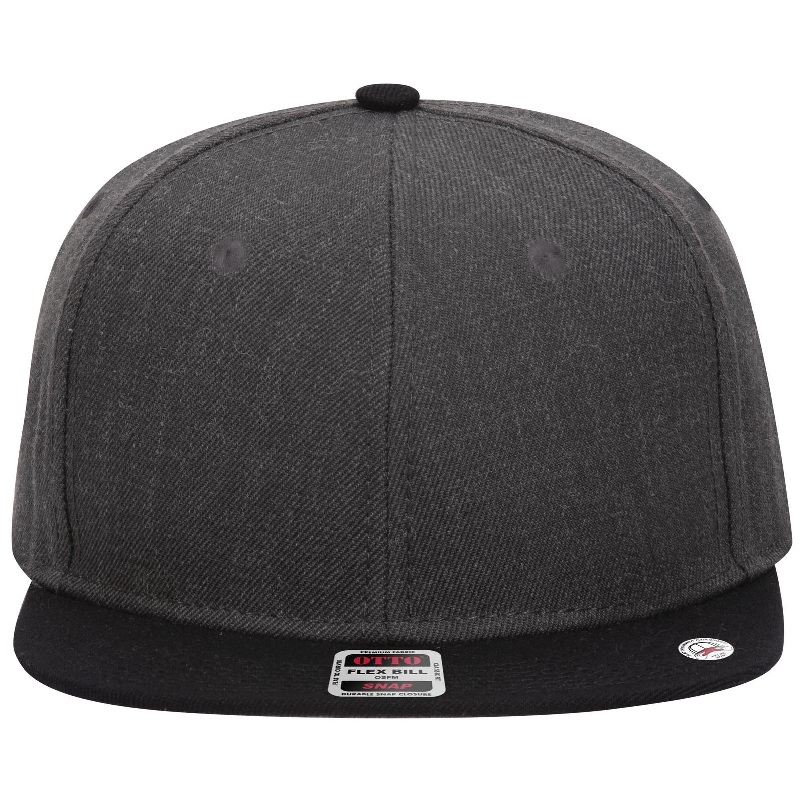 Front View of 038080 - Blk/H.Blk/H.Blk OTTO CAP "OTTO SNAP" 6 Panel Pro Style Snapback Hat