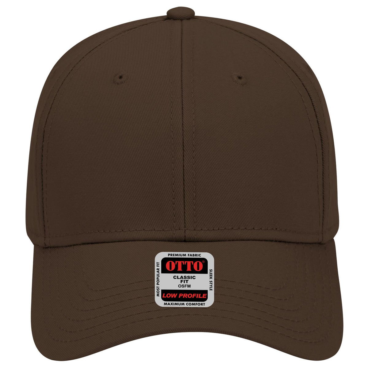 Front View of 039 - Dk. Brown OTTO CAP 6 Panel Low Profile Baseball Cap