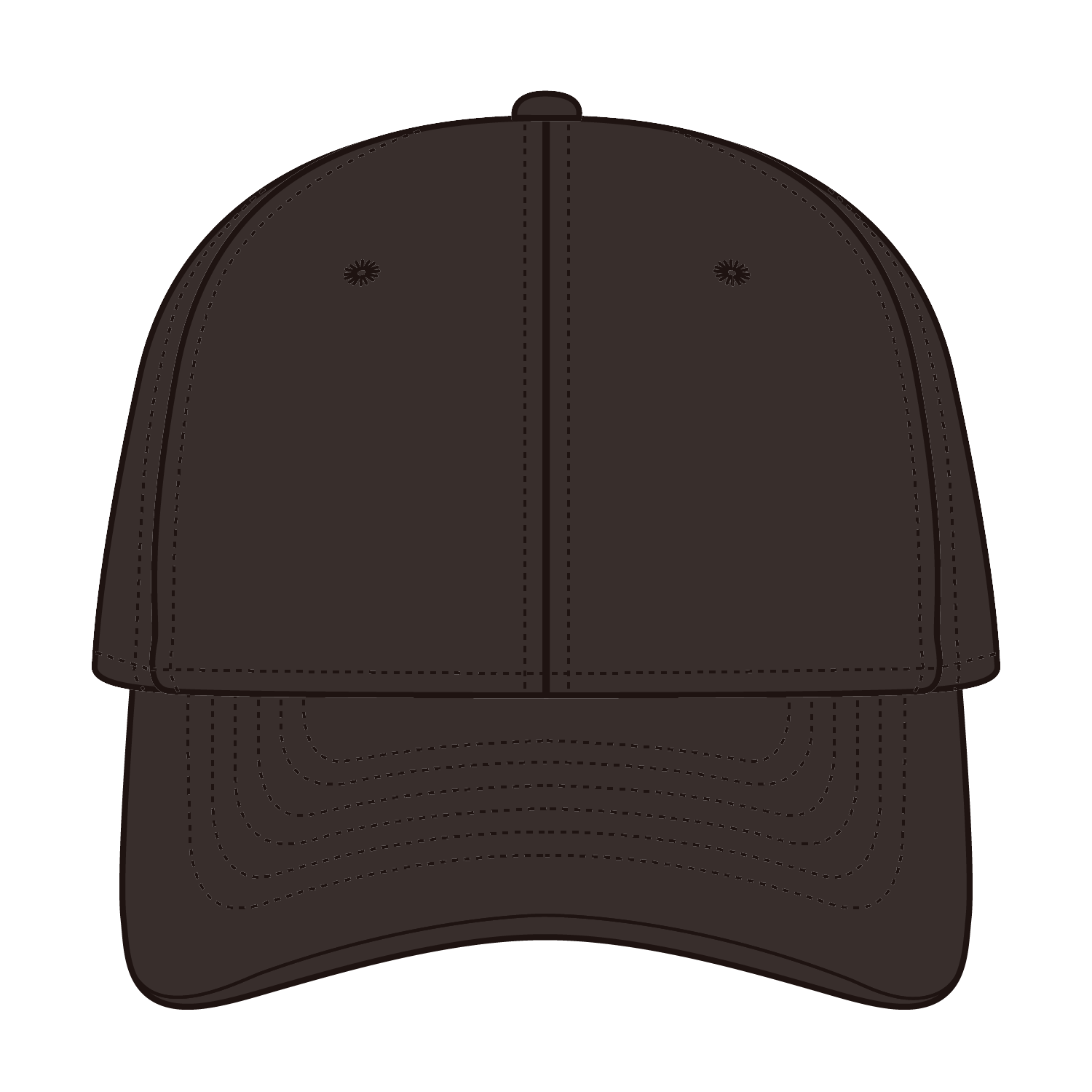 Front View of 039 - Dk. Brown OTTO CAP 6 Panel Low Profile Baseball Cap