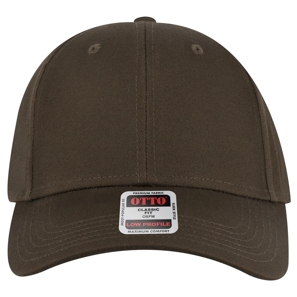 Front View of 039 - Dk. Brown OTTO CAP 6 Panel Low Profile Baseball Cap