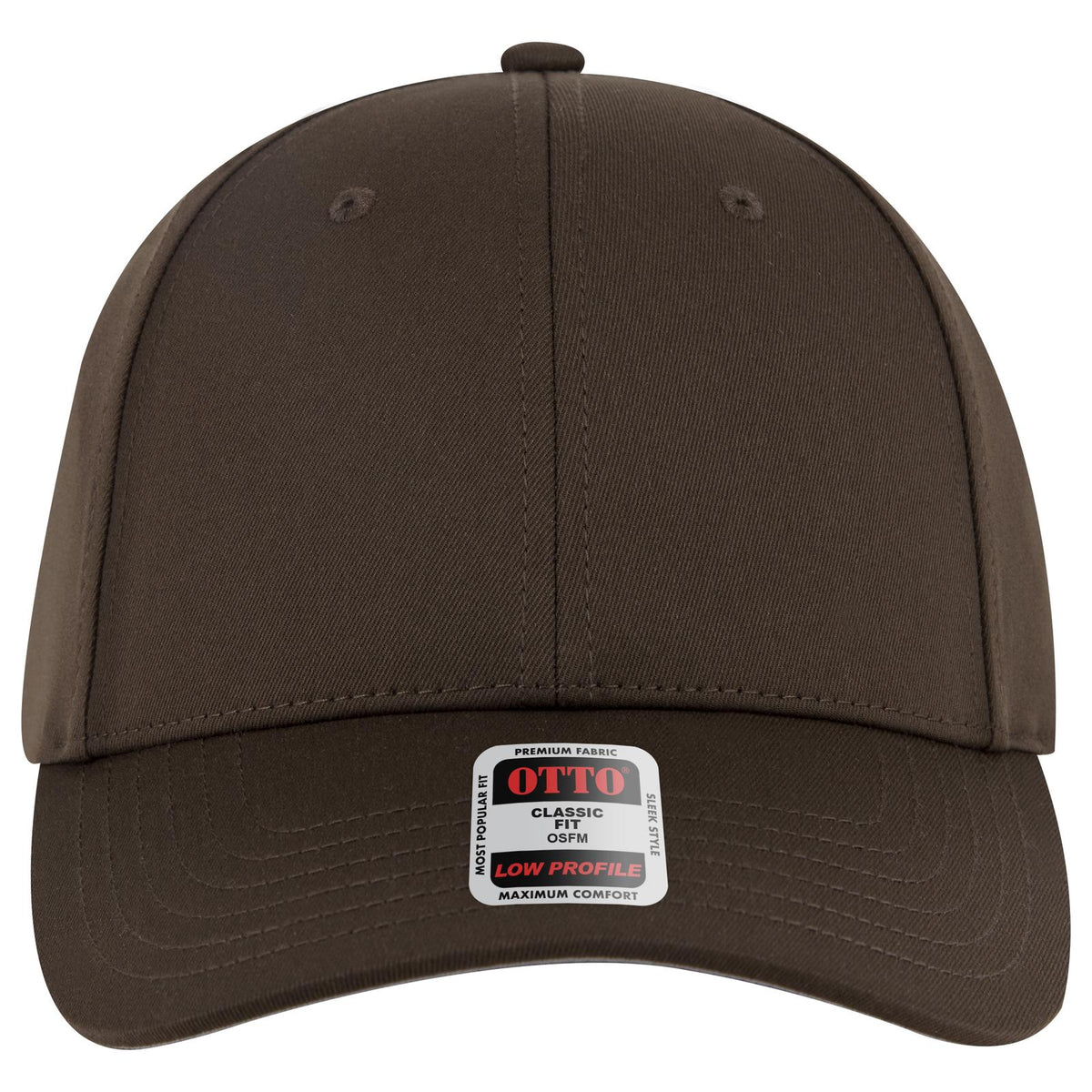 Front View of 039 - Dk. Brown OTTO CAP 6 Panel Low Profile Baseball Cap