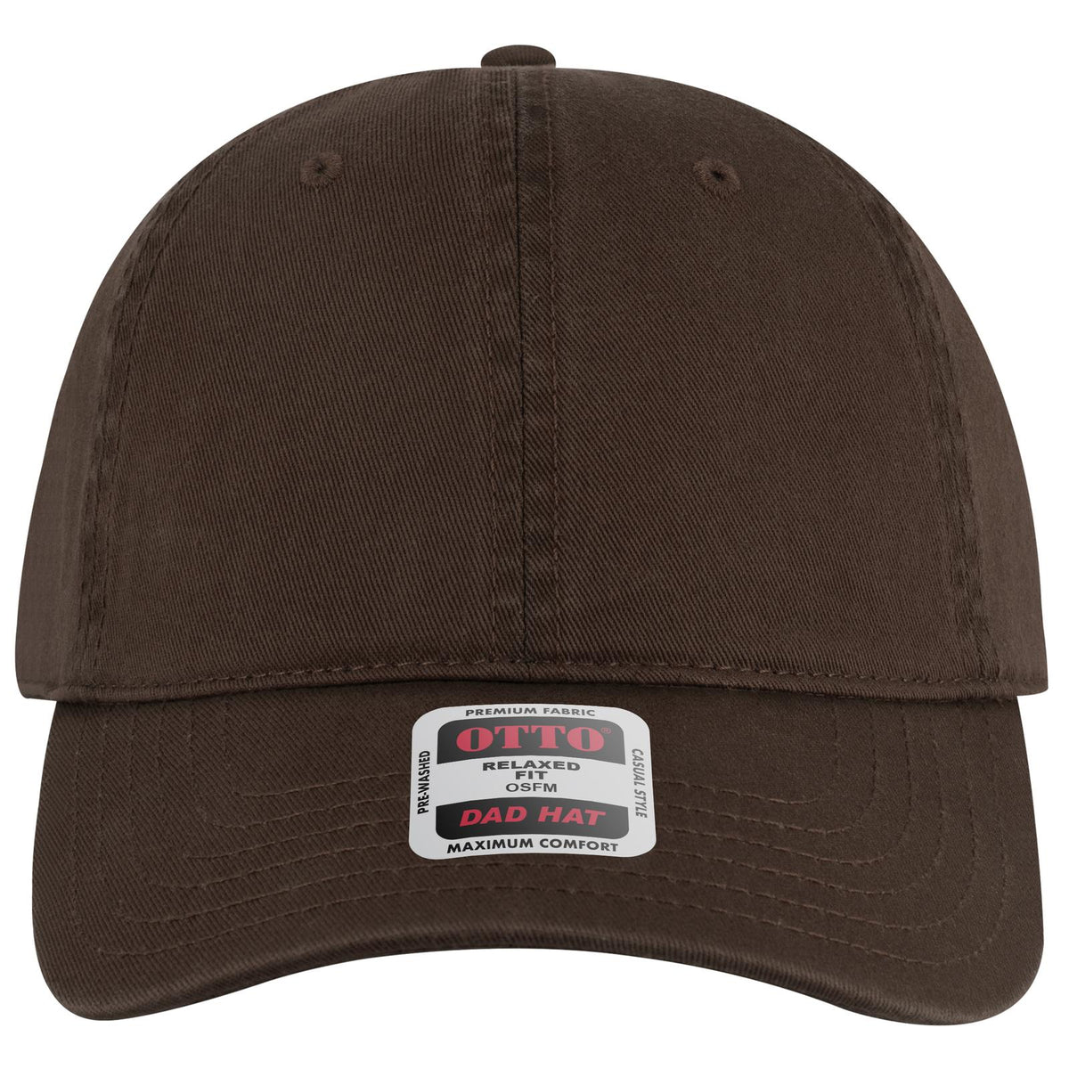 Front View of 039 - Dk. Brown OTTO CAP 6 Panel Low Profile Dad Hat
