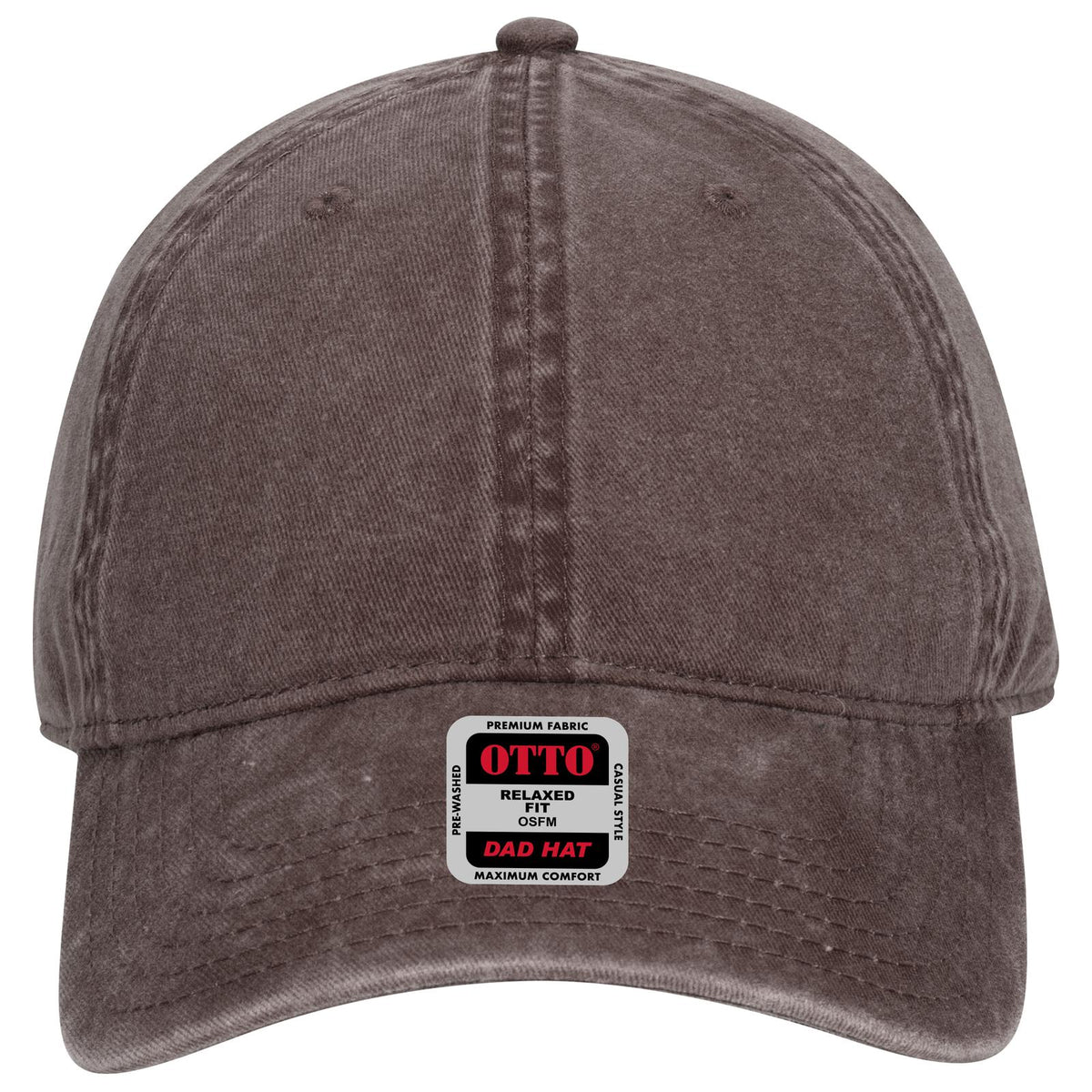 Front View of 039 - Dk. Brown OTTO CAP 6 Panel Low Profile Dad Hat