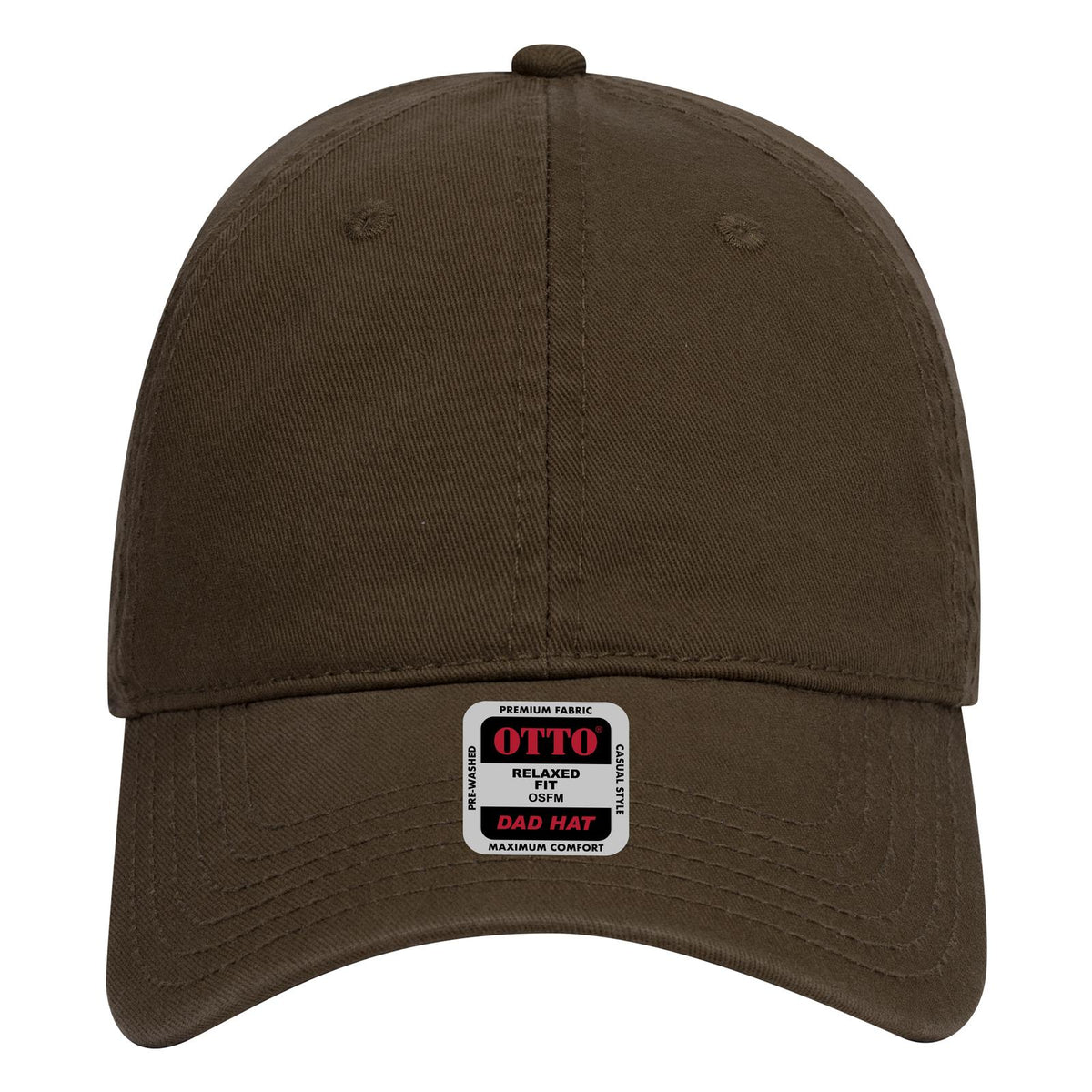 Front View of 039 - Dk. Brown OTTO CAP 6 Panel Low Profile Dad Hat