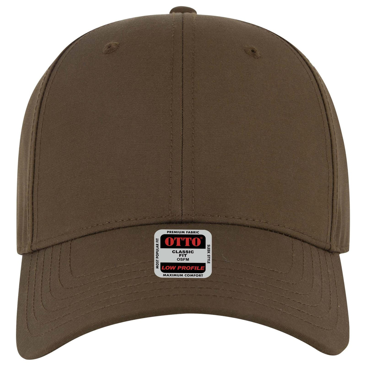 Front View of 039B - D Brn OTTO CAP 6 Panel Low Profile Baseball Cap