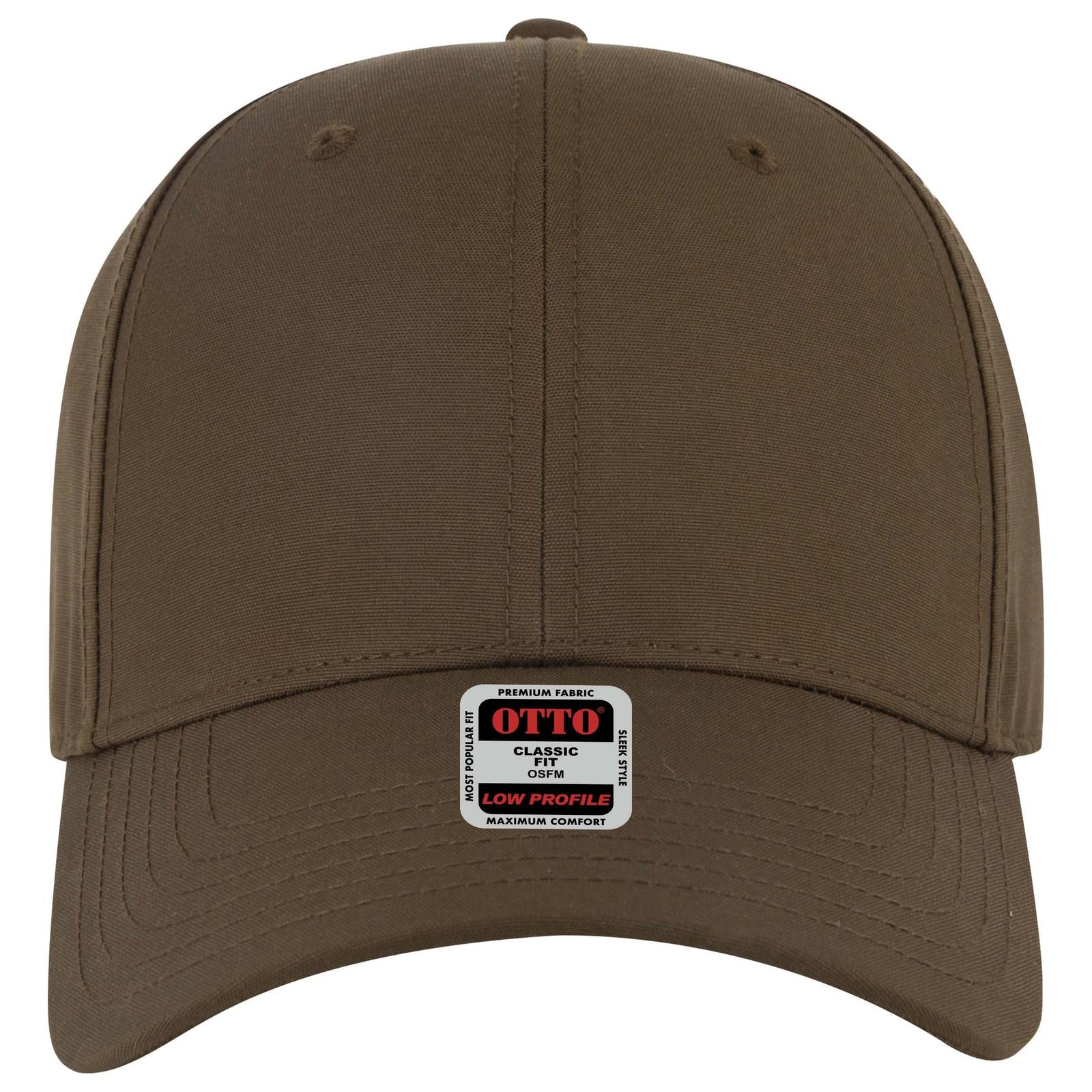 Front View of 039B - D Brn OTTO CAP 6 Panel Low Profile Baseball Cap
