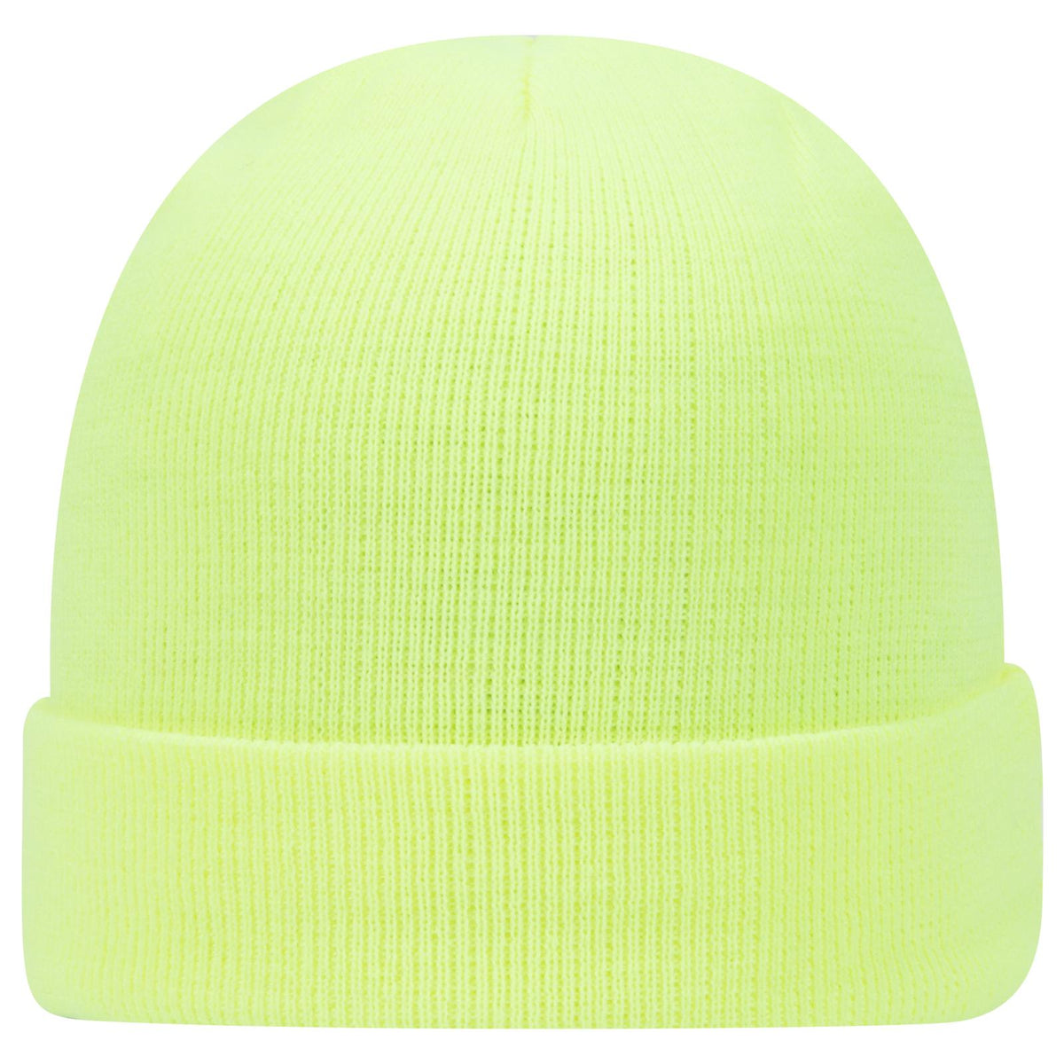 Front View of 040 - N. Yellow OTTO CAP 12" Classic Knit Beanie w/ Cuff