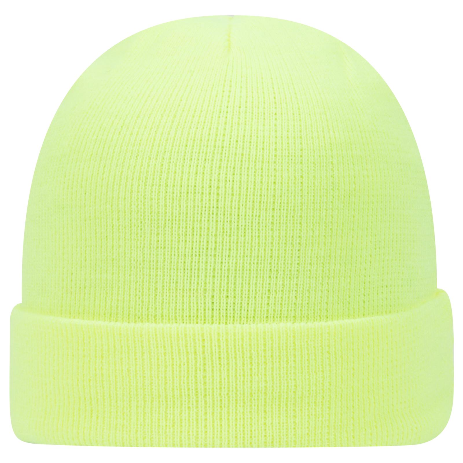 Front View of 040 - N. Yellow OTTO CAP 12" Classic Knit Beanie w/ Cuff
