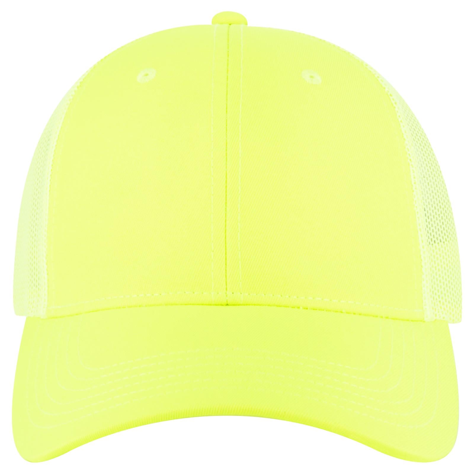 Right View of 040 - N. Yellow OTTO CAP 6 Panel Low Profile Mesh Back Trucker Hat