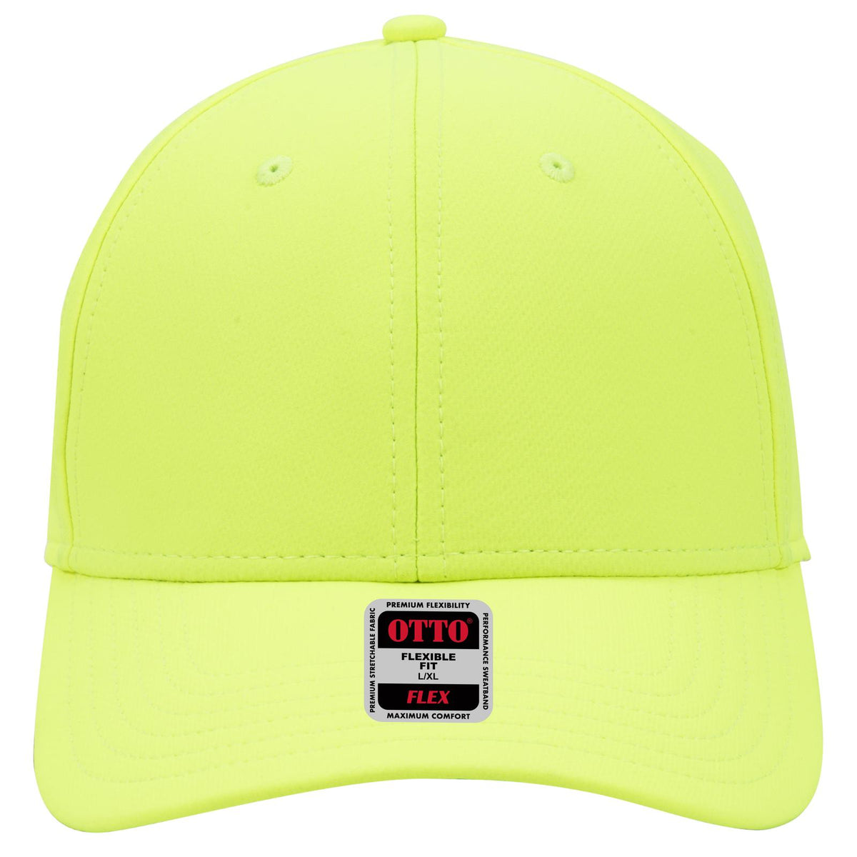 Front View of 040 - N. Yellow OTTO CAP "OTTO FLEX" Fitted UPF 50+ 6 Panel Low Profile Baseball Cap
