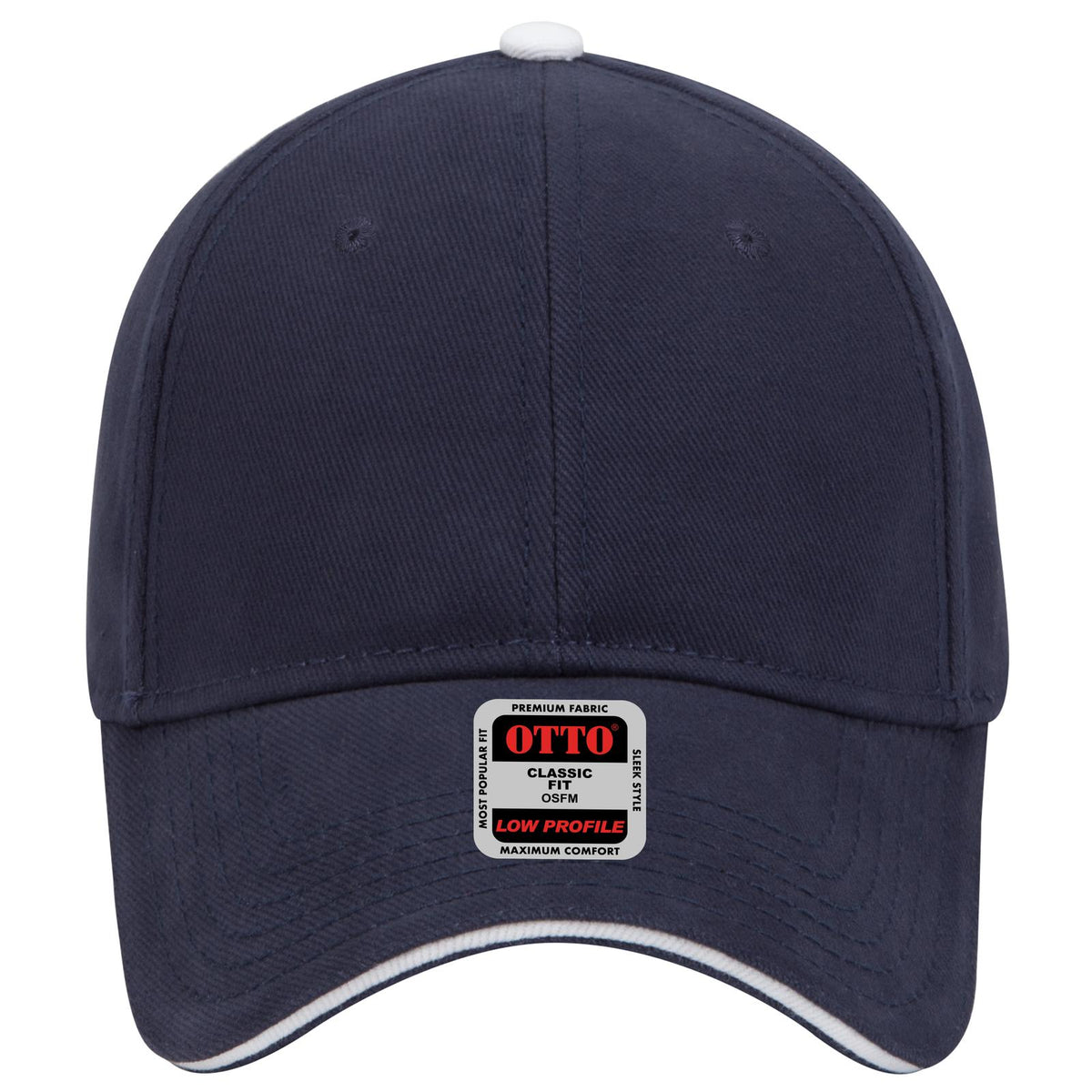 Front View of 040416 - Nvy/Nvy/Wht OTTO CAP 6 Panel Low Profile Baseball Cap