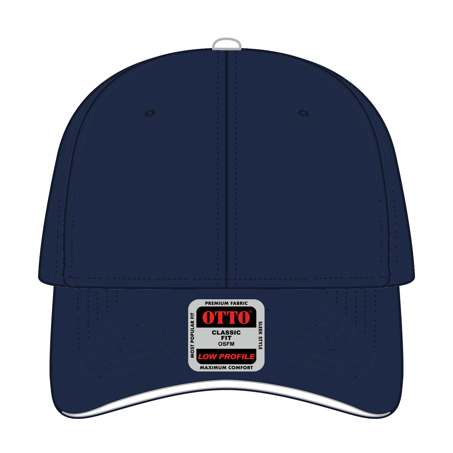 Front View of 040416 - Nvy/Nvy/Wht OTTO CAP 6 Panel Low Profile Baseball Cap
