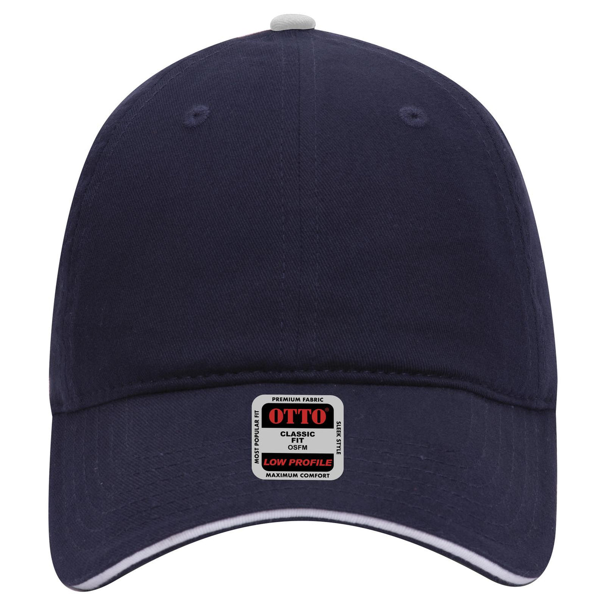 Front View of 040416 - Nvy/Nvy/Wht OTTO CAP 6 Panel Low Profile Baseball Cap