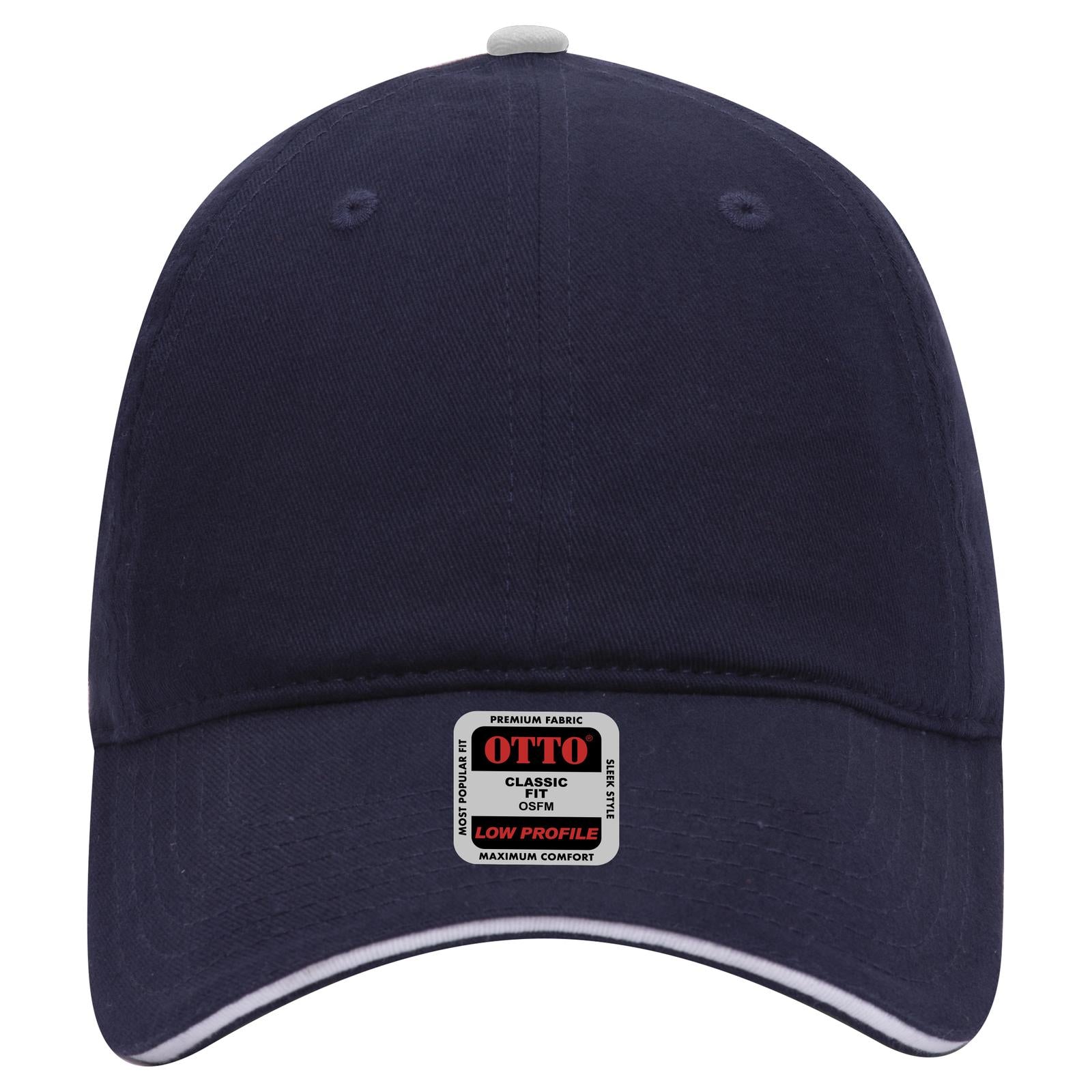 Right View of 040416 - Nvy/Nvy/Wht OTTO CAP 6 Panel Low Profile Baseball Cap