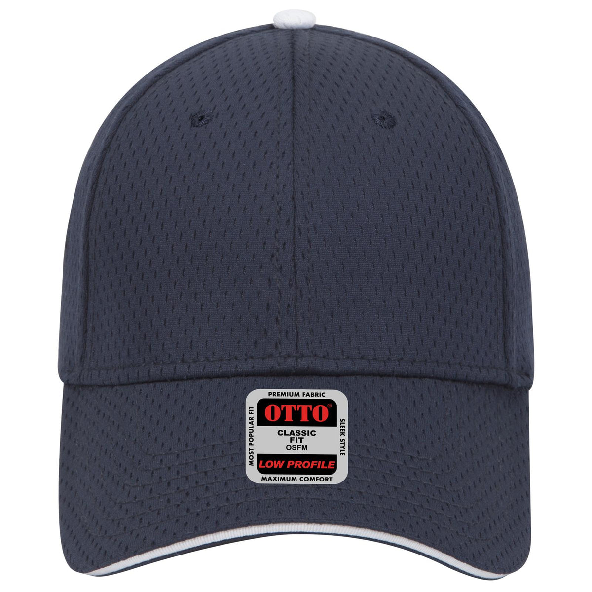Front View of 040416 - Nvy/Nvy/Wht OTTO CAP 6 Panel Low Profile Baseball Cap
