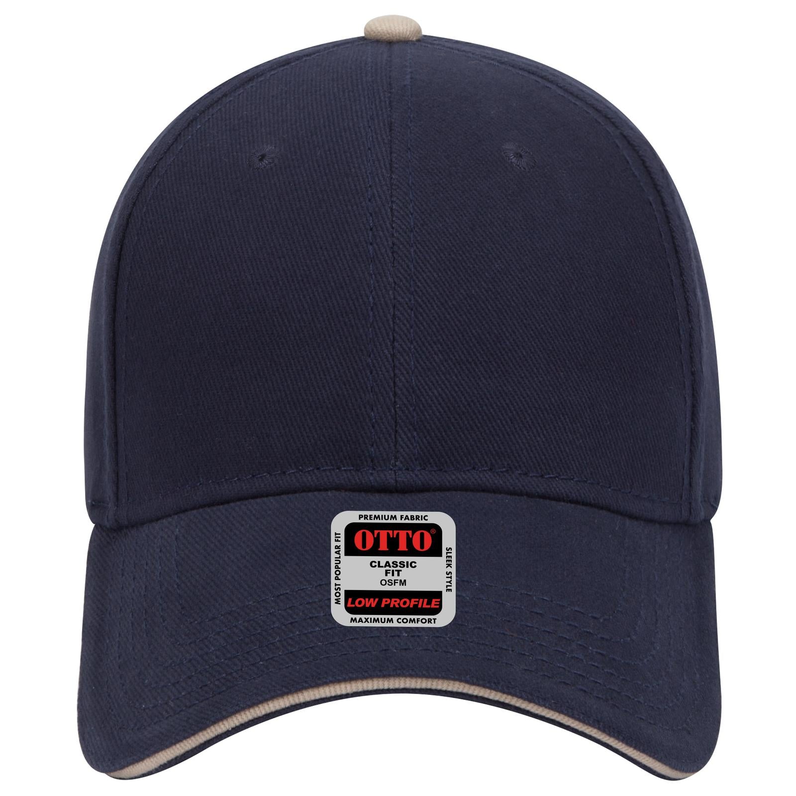 Right View of 040432 - Nvy/Nvy/Kha OTTO CAP 6 Panel Low Profile Baseball Cap