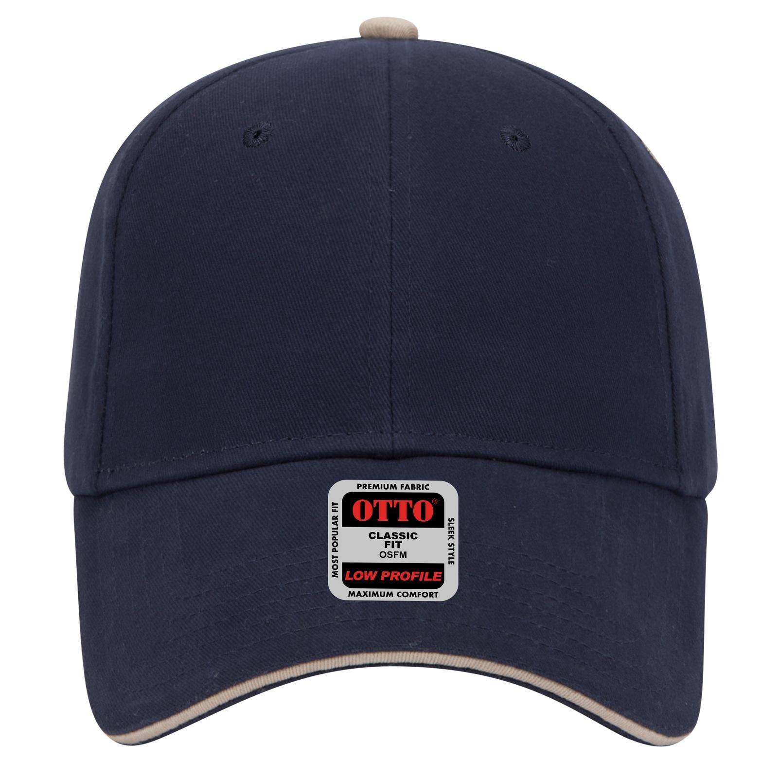 Right View of 040432 - Nvy/Nvy/Kha OTTO CAP 6 Panel Low Profile Baseball Cap
