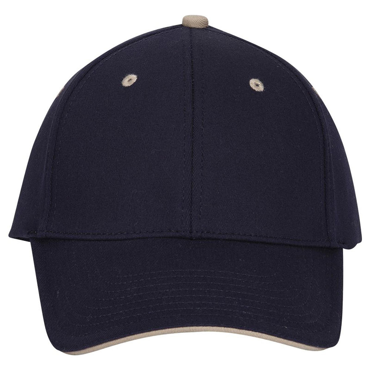 Front View of 040432 - Nvy/Nvy/Kha OTTO CAP "OTTO FLEX" Fitted 6 Panel Low Profile Baseball Cap