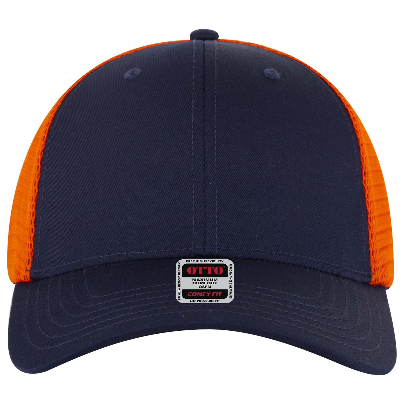 Right View of 040462 - Nvy/Nvy/Org OTTO CAP "OTTO COMFY FIT" 6 Panel Low Profile Mesh Back Trucker Hat